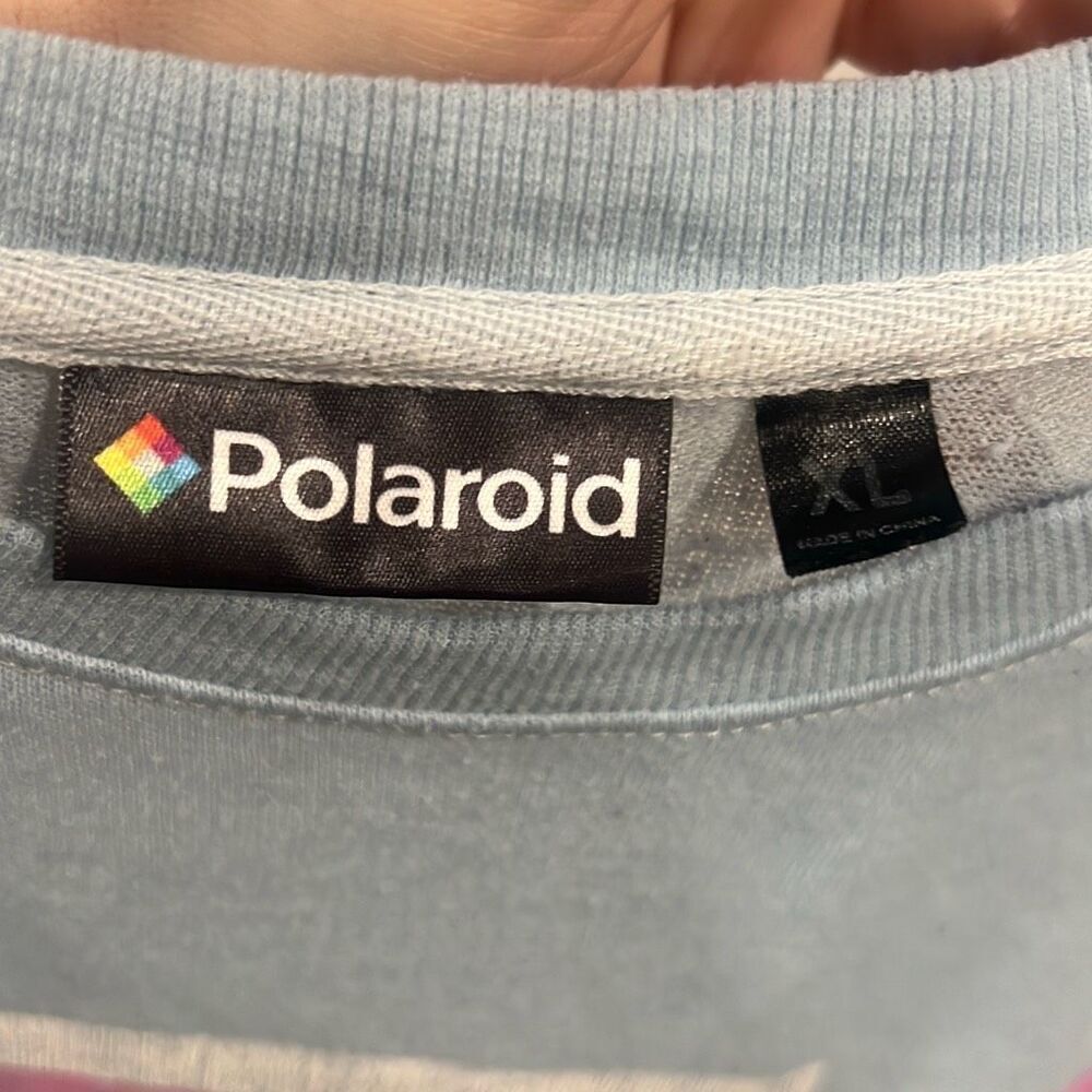 ✨Polaroid Blue Retro Light Crewneck Sz XL Blue Sweatshirt✨ - Picture 10 of 11